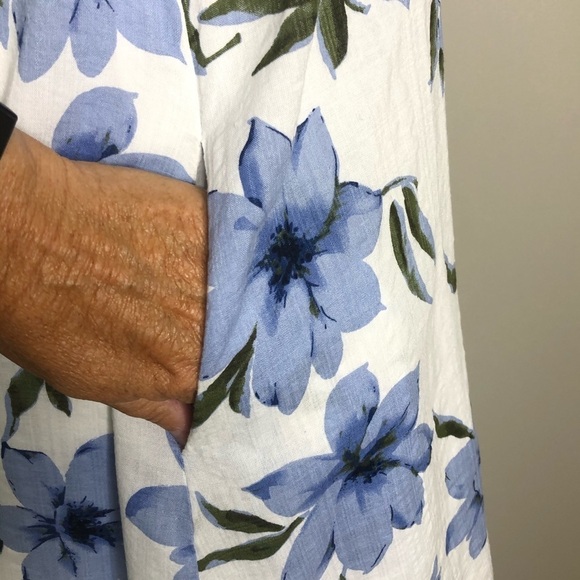 Love Riche blue and white one shoulder floral dress, Size small - Picture 6 of 8